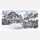 《南倚匡庐》中国画 · 尺寸180×90cm