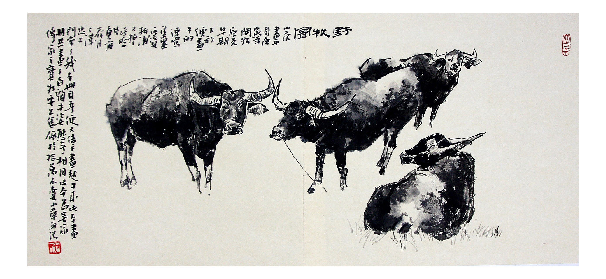 《野牧图》中国画 · 尺寸30×60cm