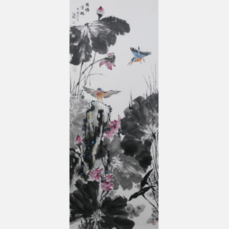 荷塘清趣 179x69cm