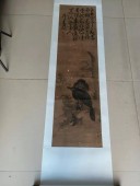 詹景凤（明代安徽名人）花鸟条幅，尺寸118-32cm