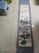 蒋玄佁（浙江富阳名人）山水条幅，尺寸136-32cm