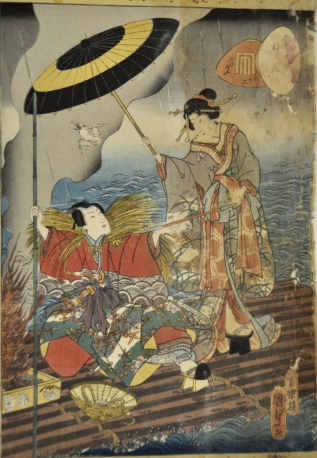 日本浮世绘 《船歌海景图》