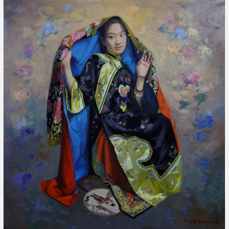 《暗香盈袖》油画熊燕120X120（2017）保留价1