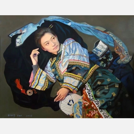 《问月》系列2油画90X75熊燕2016保留价8000