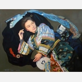 《问月》系列2油画90X75熊燕2016保留价8000