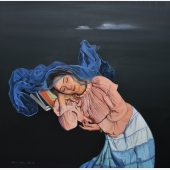 2018年《天边那朵云》系列3油画100X100价格1万熊燕