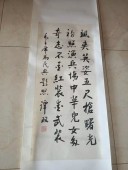 湖南名人，谭政，将军书法条幅，尺寸99-44cm