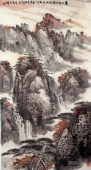 张士卿《高山有色》68x136cm