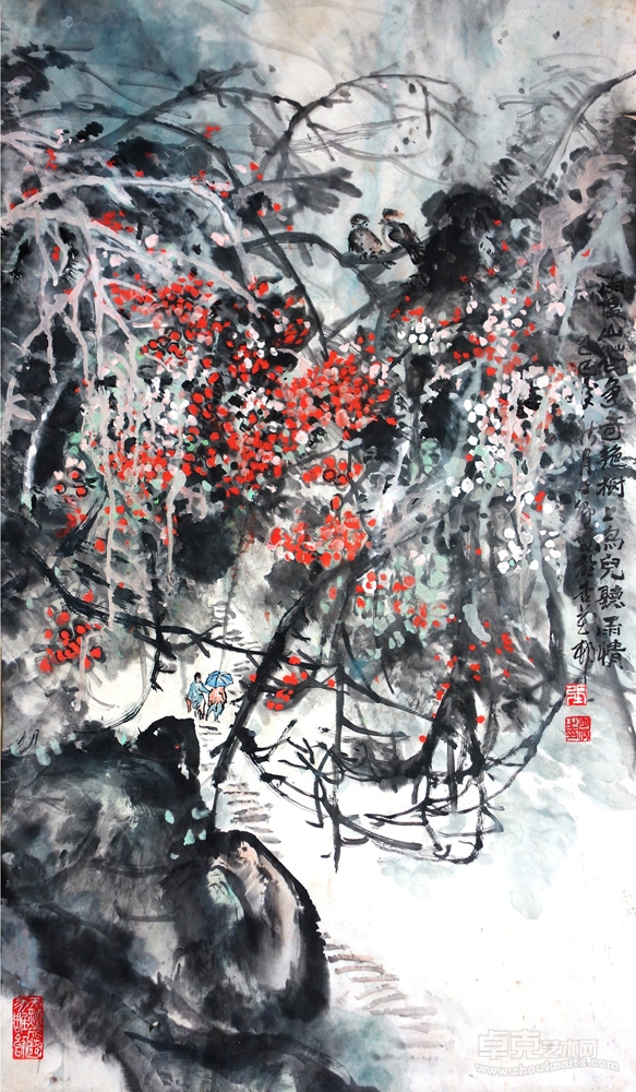 张士卿《雨林情丝》68x136cm