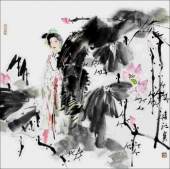李江 人物画《《清趣》》68x68cm