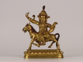 清代，铜鎏金格萨尔王像
