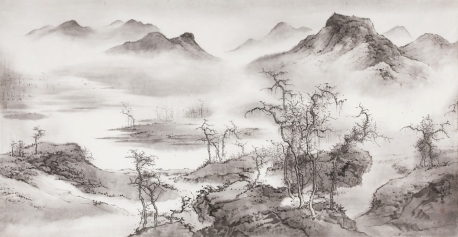 叶必武 山水画  68x136cm