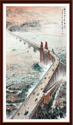 天来堂◆艺术家傅云石山水画◆大六尺定制南京长江大桥