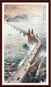 天来堂◆艺术家傅云石山水画◆大六尺定制南京长江大桥