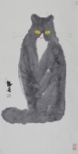 吴龙春国画猫
