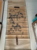 明代画家 江苏南京名人 张风 上元老人 葡萄藤条幅，尺寸106-55cm