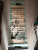 郑锦 民国广东香山著名画家美术教育家 山水绢本条幅，尺寸123-41cm