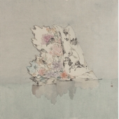 《恋》  69x69cm 纸本水墨 2021年