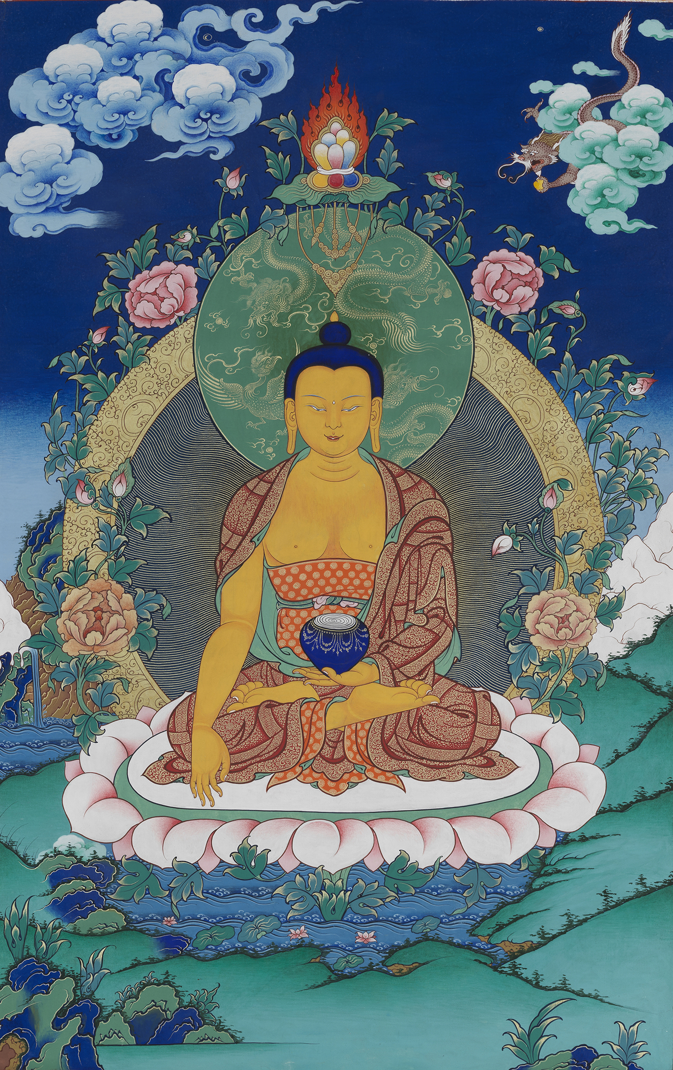 释迦摩尼佛莲花座像